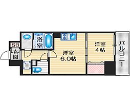 TOPAZ江坂 1DKの間取図画像