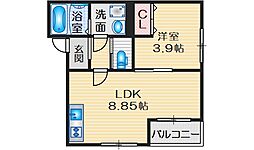 ステラ豊中庄内 1LDKの間取図画像