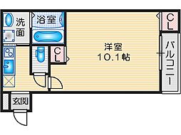 フジパレス吹田中の島公園2番館 1Kの間取図画像