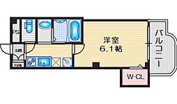 プレリエ江坂 1Kの間取図画像