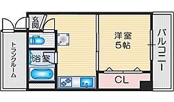西浦ビル 1DKの間取図画像