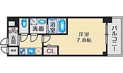 MAXIVCROS江坂 1Kの間取図画像