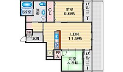 ロハス江坂 2LDKの間取図画像