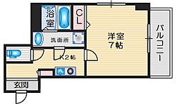 レクシア江坂 1Kの間取図画像