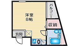 サラダボール ワンルームの間取図画像