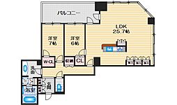 ザ・千里タワー 2LDKの間取図画像