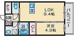 リッシュテーレ 1LDKの間取図画像