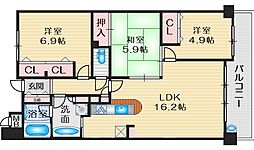 レジディア千里万博公園 3LDKの間取図画像