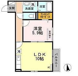 シャルマンコート豊中 1LDKの間取図画像