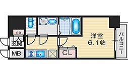 エスリード江坂セントラム 1Kの間取図画像