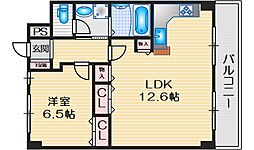松籟マンション 1LDKの間取図画像