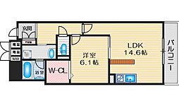 ロイヤルグランデ吹田 1LDKの間取図画像