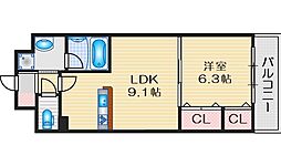 アルシェTARUMI 1LDKの間取図画像