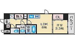 firstfiore江坂垂水町 1LDKの間取図画像
