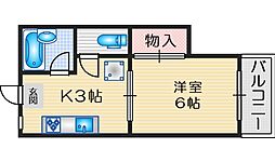 ナオミハイツ3 1Kの間取図画像