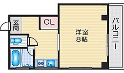 ポルトドール泉町 1Kの間取図画像