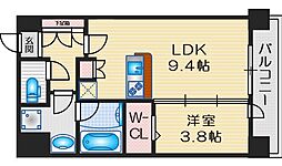 Urbanex江坂広芝 1LDKの間取図画像