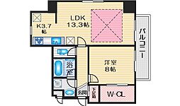 サークルコートリョクチ 1SLDKの間取図画像