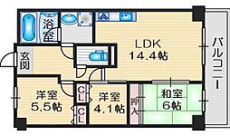 プランドール桃山 3LDKの間取図画像