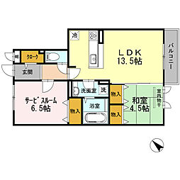 SUNSQUARE千里万博 1SLDKの間取図画像