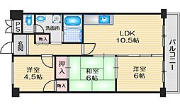 グローバルハイツ豊中 3LDKの間取図画像