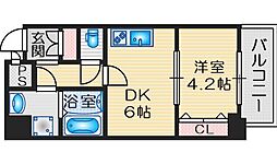 S-RESIDENCEESAKA 1DKの間取図画像