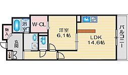 ロイヤルグランデ吹田 1LDKの間取図画像