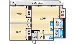 マンションコメット 2LDKの間取図画像