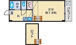 セピアコート 1Kの間取図画像