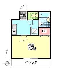 ドリームマンション足立 1Kの間取図画像