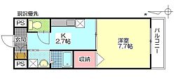ソラテリエ春木 1Kの間取図画像