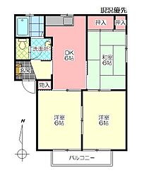 アネックス薫2C 3DKの間取図画像
