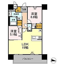 ParkAvenueEAST 2LDKの間取図画像