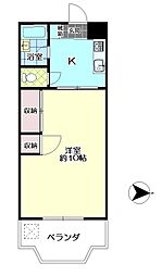 シャングリラ花園 1Kの間取図画像