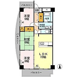 リシェス城崎 3LDKの間取図画像