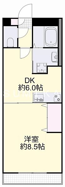 ＳＫＬＡＮＤ ｜岡山県岡山市北区今5丁目(賃貸マンション1DK・3階・34.20㎡)の写真 その2