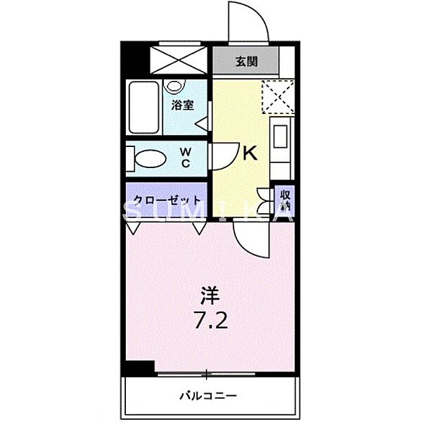 湯浅ビル ｜岡山県岡山市北区磨屋町(賃貸マンション1K・4階・25.20㎡)の写真 その2