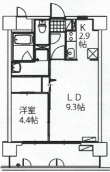 ＣＯＣＯ西市 ｜岡山県岡山市南区西市(賃貸マンション1LDK・7階・39.10㎡)の写真 その2