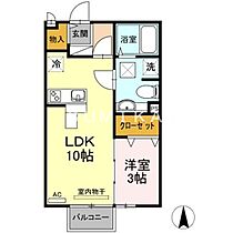 モナリエII  ｜ 岡山県岡山市北区西崎本町（賃貸アパート1LDK・2階・33.39㎡） その2