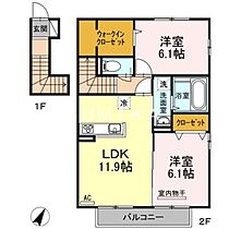 ソレイユ　B棟  ｜ 岡山県岡山市南区福島1丁目（賃貸アパート2LDK・2階・63.21㎡） その2