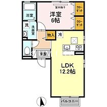 プリマヴェーラ　Ｂ棟  ｜ 岡山県岡山市中区高屋（賃貸アパート1LDK・1階・44.62㎡） その2