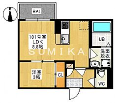 ＲＥＧＡＬＥＳＴ　門田屋敷II  ｜ 岡山県岡山市中区門田屋敷2丁目（賃貸アパート1LDK・1階・30.31㎡） その2