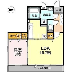 セレニテ 1階1LDKの間取り