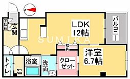ジェムシティ表町ビル 4階1LDKの間取り