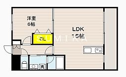 ローレルコート西川原 1階1LDKの間取り