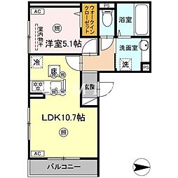 ラルゴ スターダスト 1LDKの間取図画像
