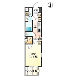 VILLAPRIMA 1Kの間取図画像
