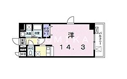 リョーアイ 1Kの間取図画像