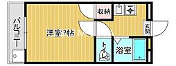 メゾンmmn 1Kの間取図画像