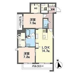 Lumiere 2LDKの間取図画像